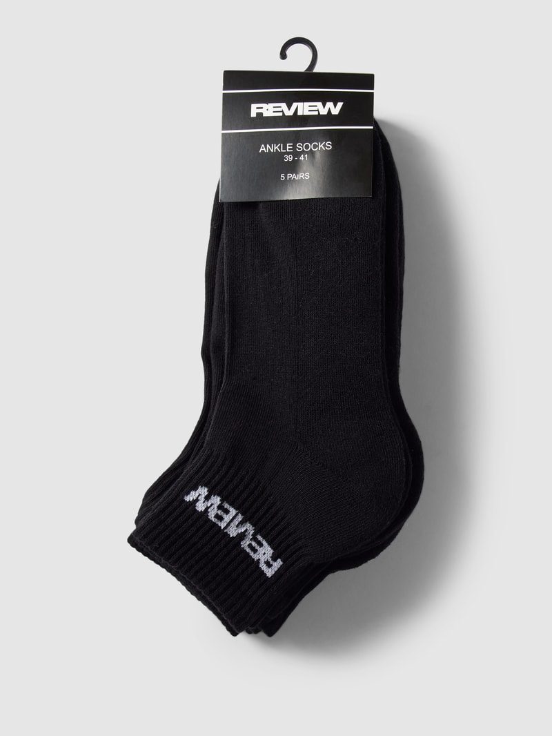 Socken mit Label-Print im 5er-Pack in schwarz
