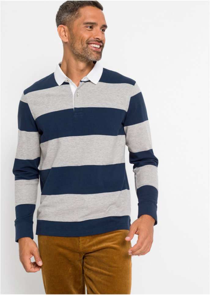 Rugby-Poloshirt, Langarm