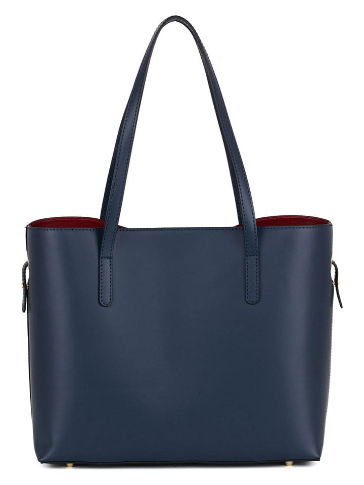 Mia Tomazzi Leder-Schultertasche in Dunkelblau - (B)35 x (H)30 x (T)15 cm günstig kaufen onesize