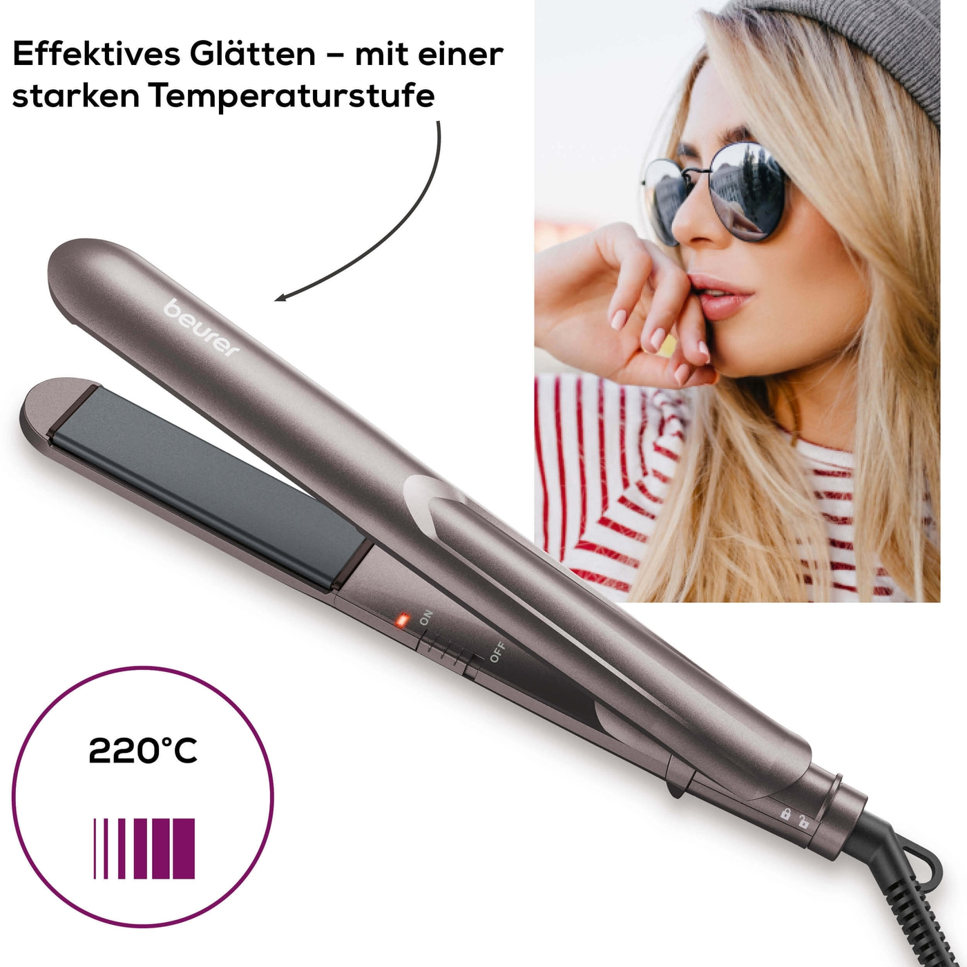HS 15 Haarglätter-Schnell aufheizbarer und besonders schonender Haarglätter für ein vielseitiges Haarstyling