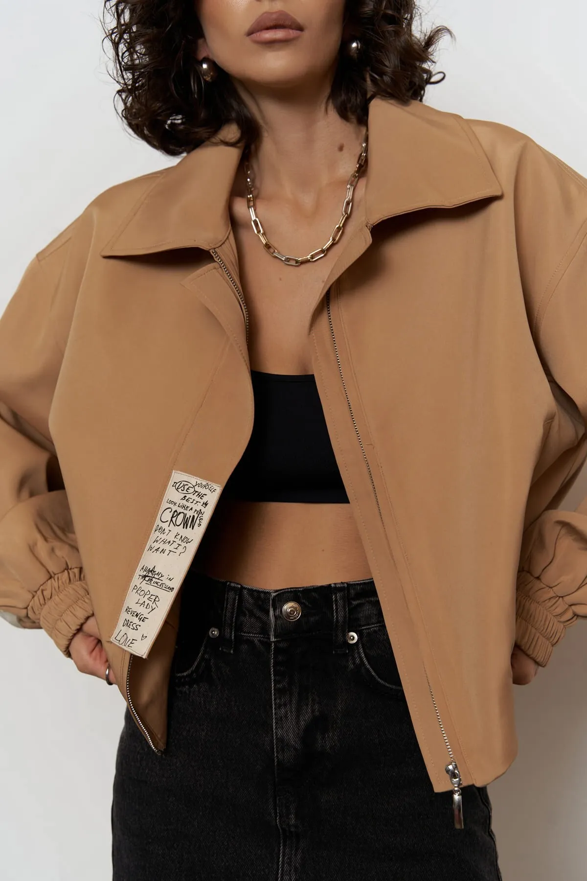 MAİ COLLECTİON  Crown Tan Bomberjacke