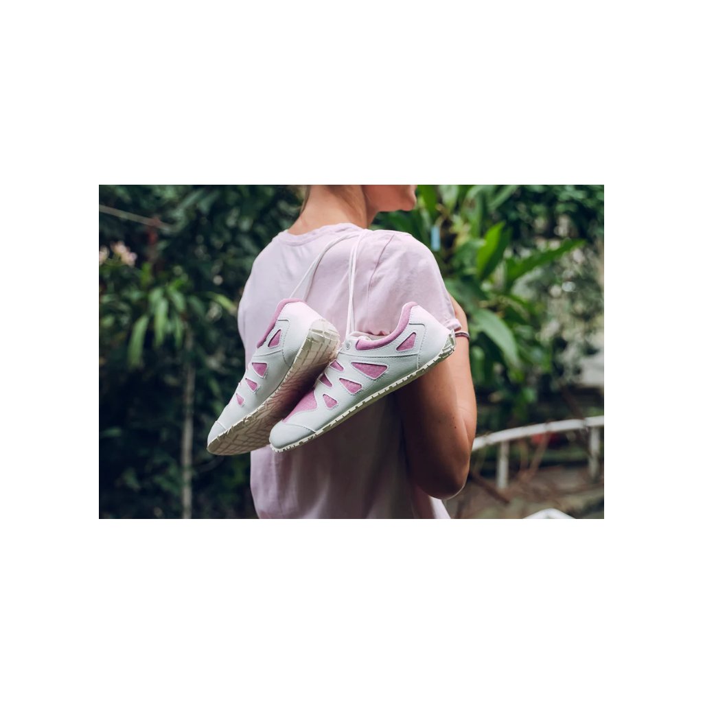 Ahinsa Chitra run rosa - weiß Barfußsneakers