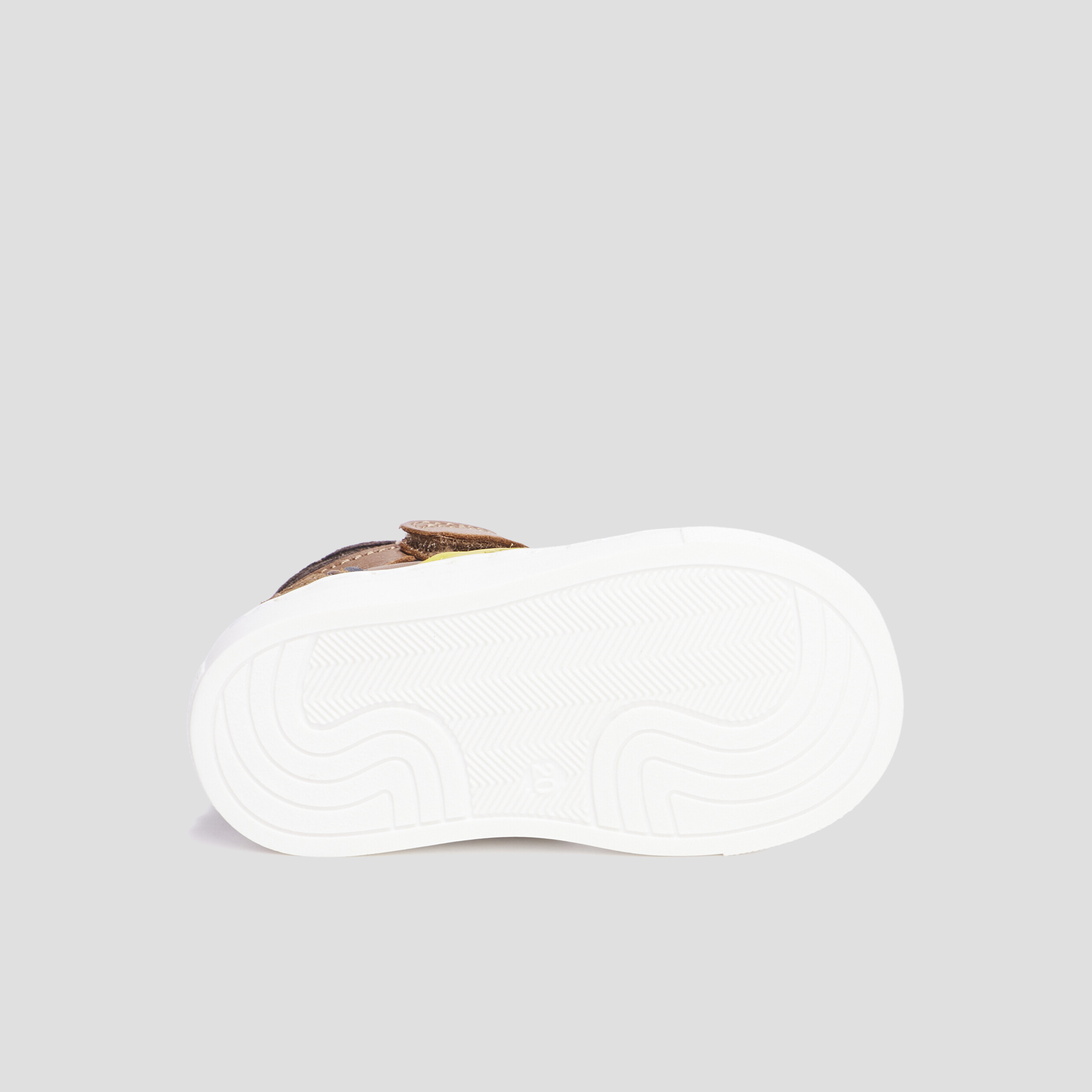 Baskets montantes à scratchs en cuir marron bébé garçon | La Halle