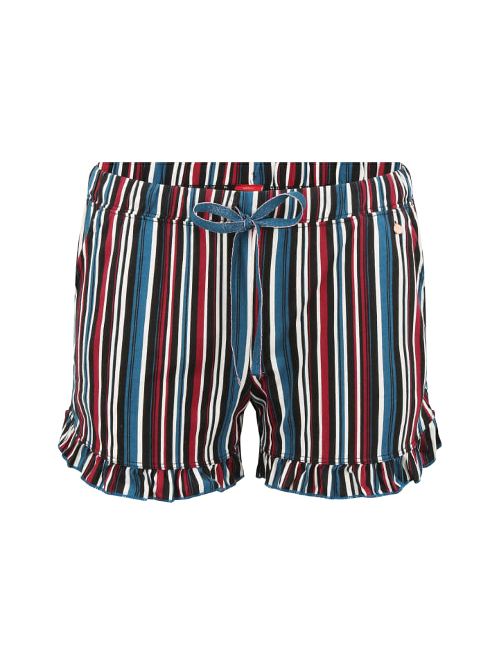 s.Oliver Schlafshorts in petrol-weinrot-gestreift günstig kaufen