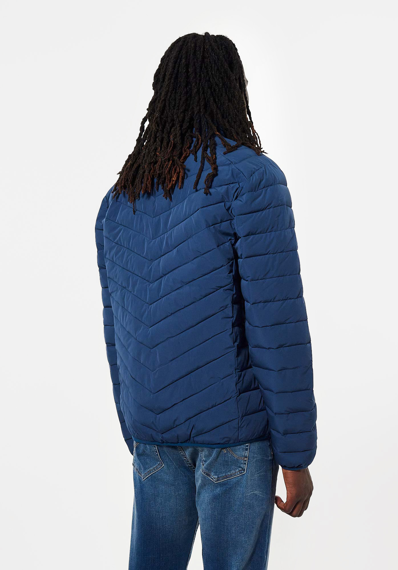 SANO   Doudoune fine bleue Homme en 100% polyester recyclé