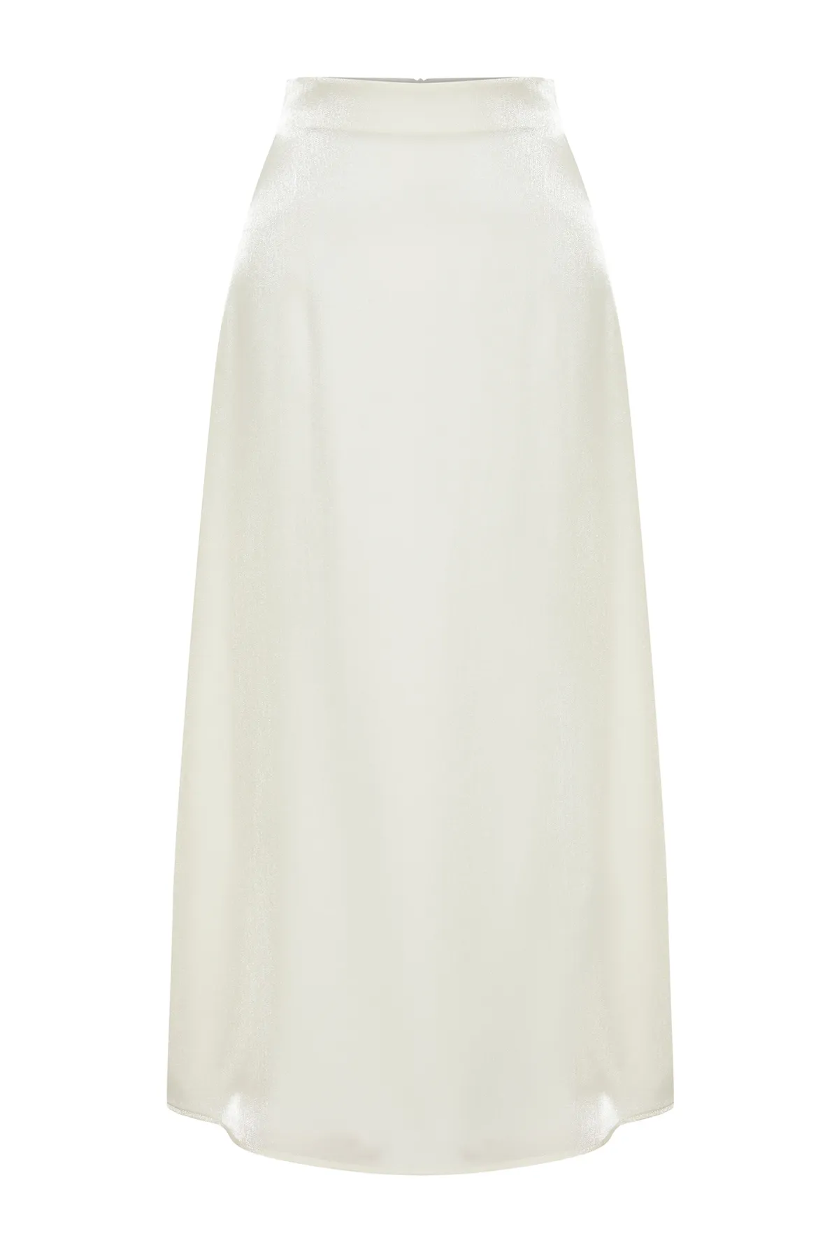 Trendyol Modest  Cremefarbener gewebter Satinrock TCTSS24EE00017