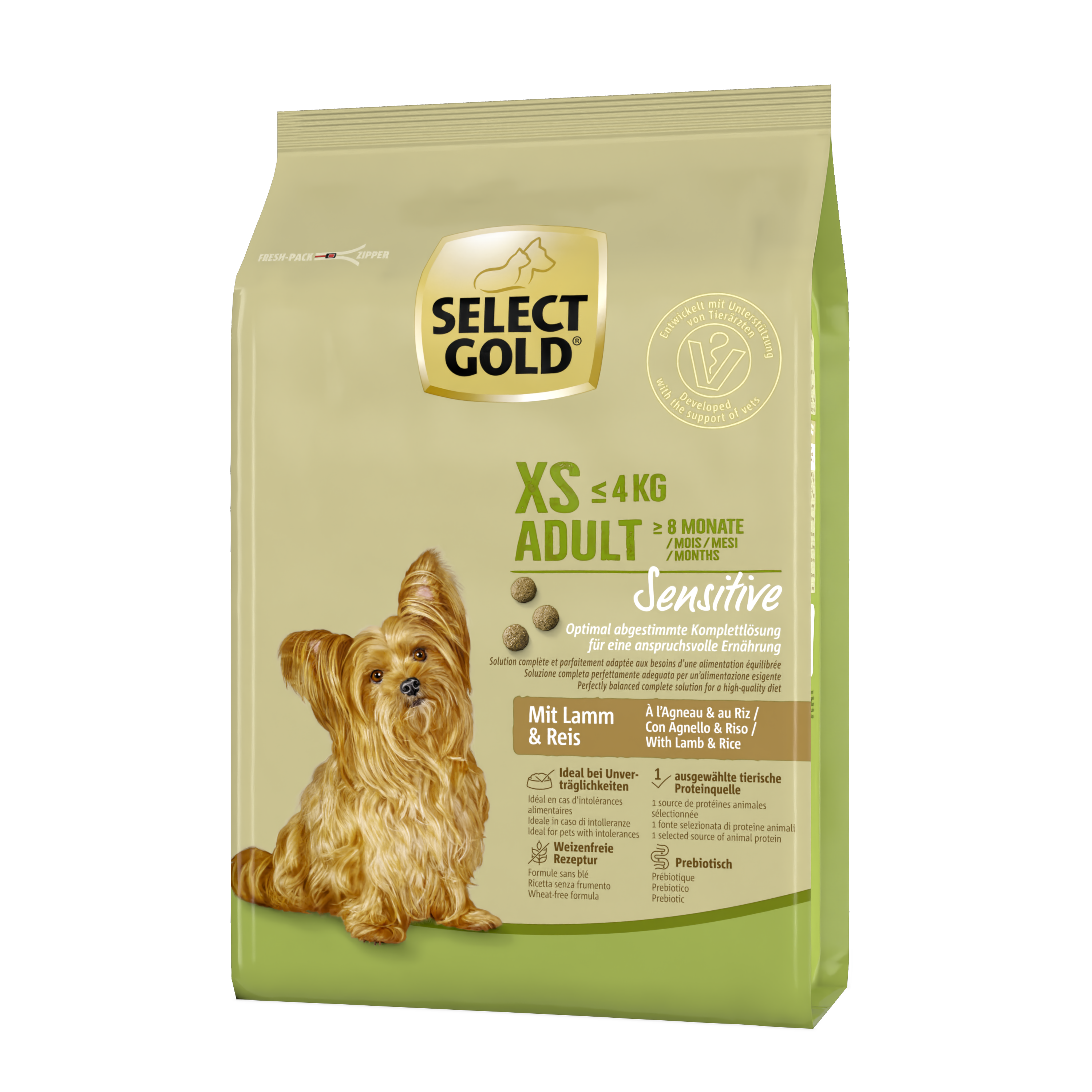 SELECT GOLD Hundetrockenfutter SELECT GOLD Sensitive XS Adult Lamm & Reis 1 kg