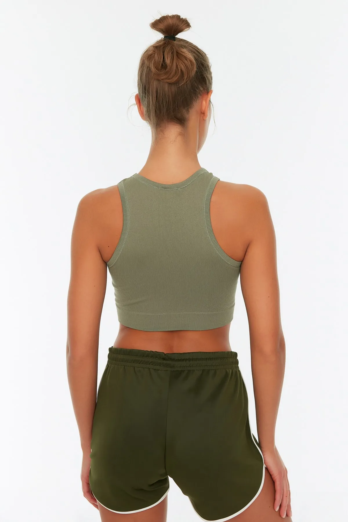 Trendyol Collection  Khaki-Stone 2-teiliger nahtloser/nahtloser, leicht stützender/formender gestrickter Sport-BH TWOSS22SS00000