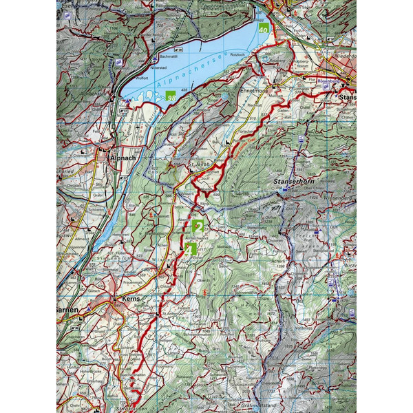 Vierwaldstättersee / Pilatus - Rigi - Mythen 20 Wanderkarte 1:40 000 matt laminiert - Wanderkarte
