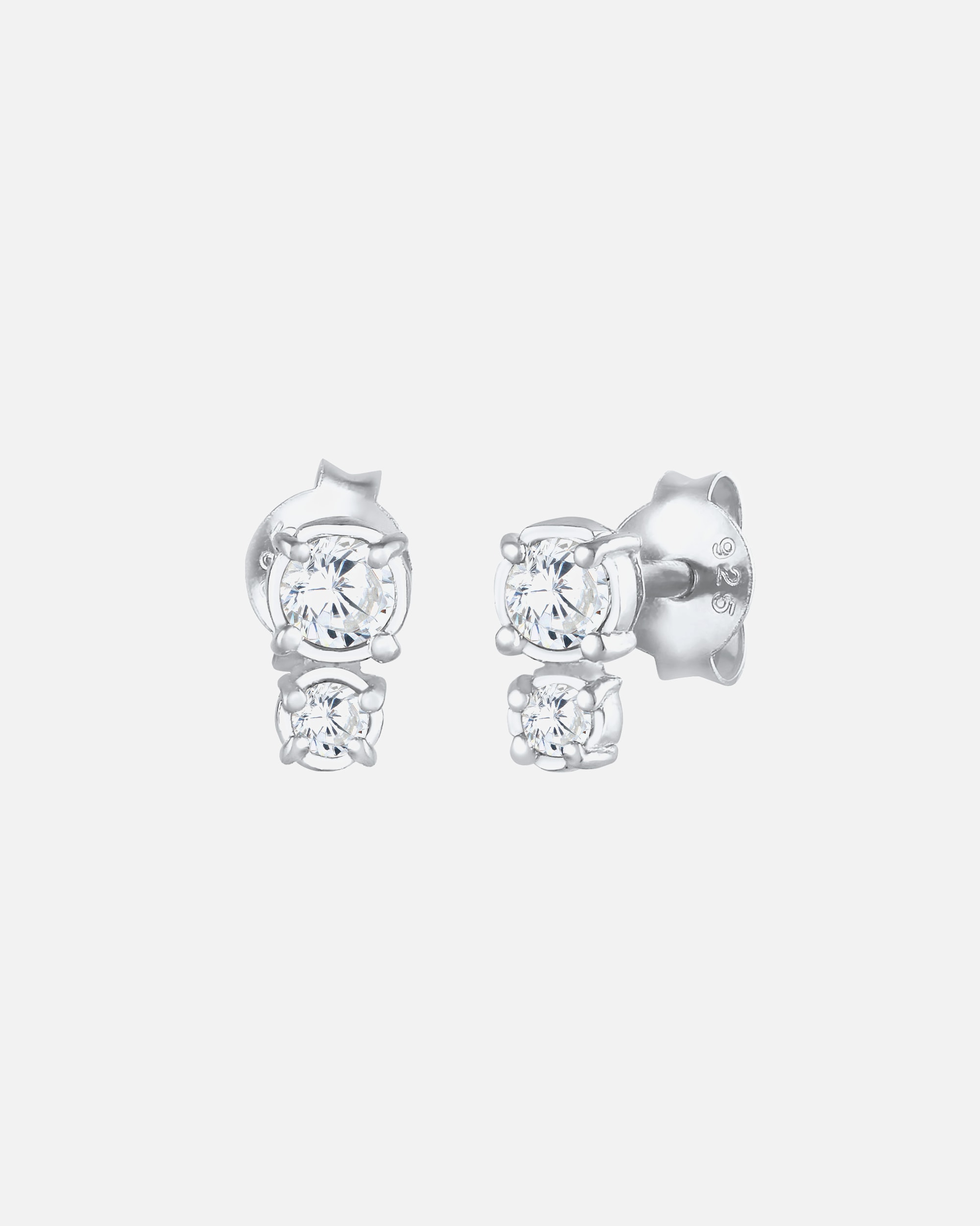 Orecchini a lobo da donna Elli Elegant Basic con pietre di zirconi cubici in argento sterling 925 placcato oro