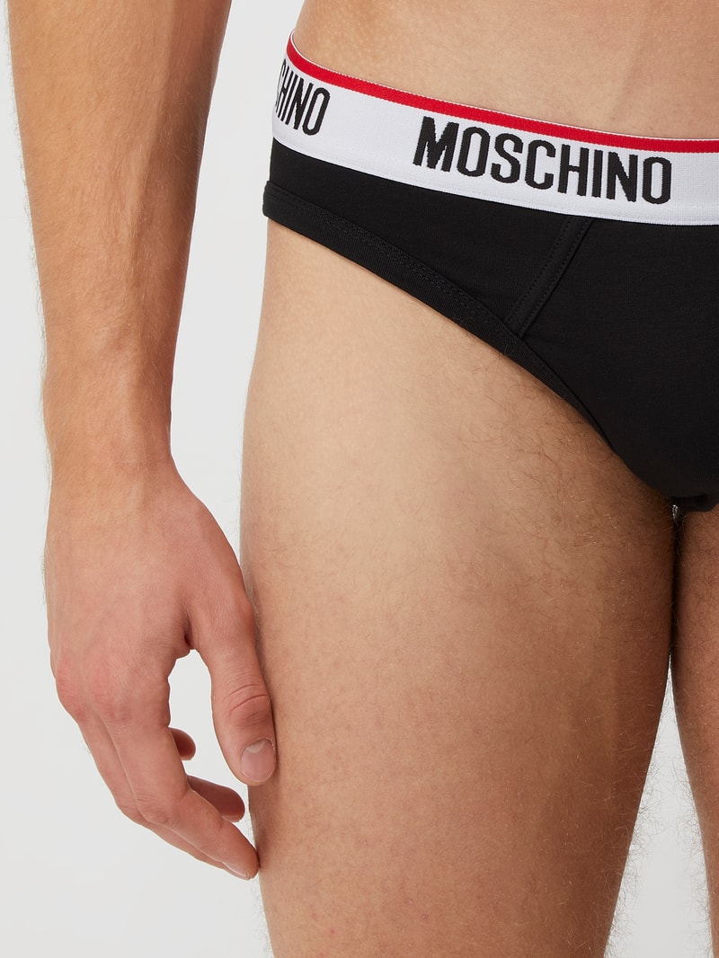 Slip mit Stretch-Anteil im 2er-Pack in schwarz