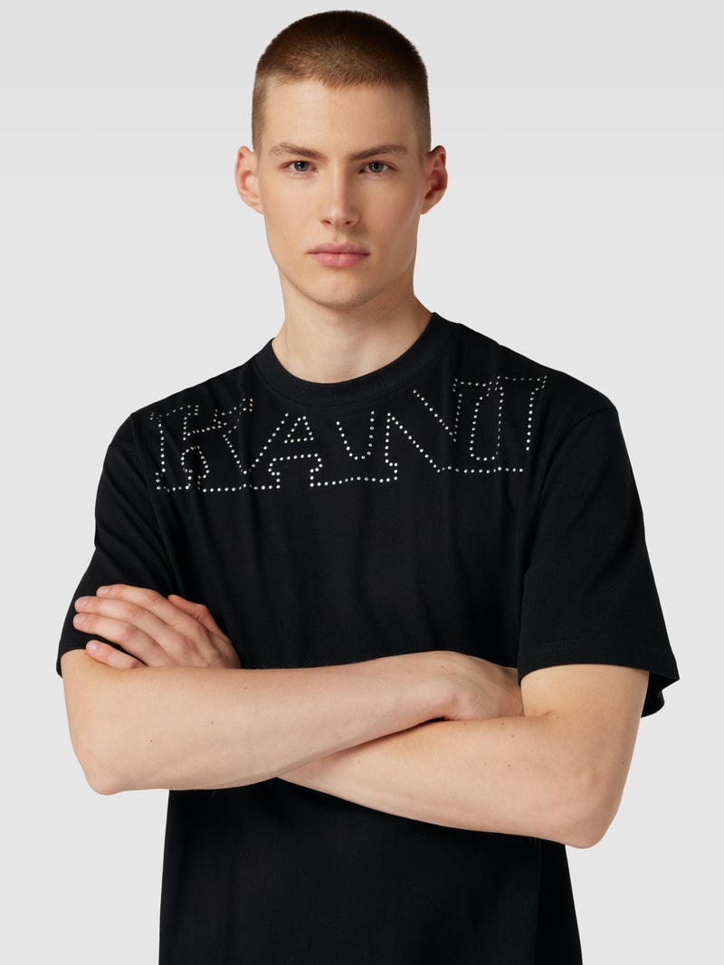 T-Shirt mit Label-Print in black