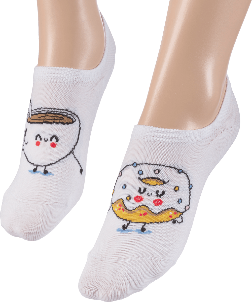 Füßlinge mit Donut-Motiv weiß, Gr. 39-42, 1 St