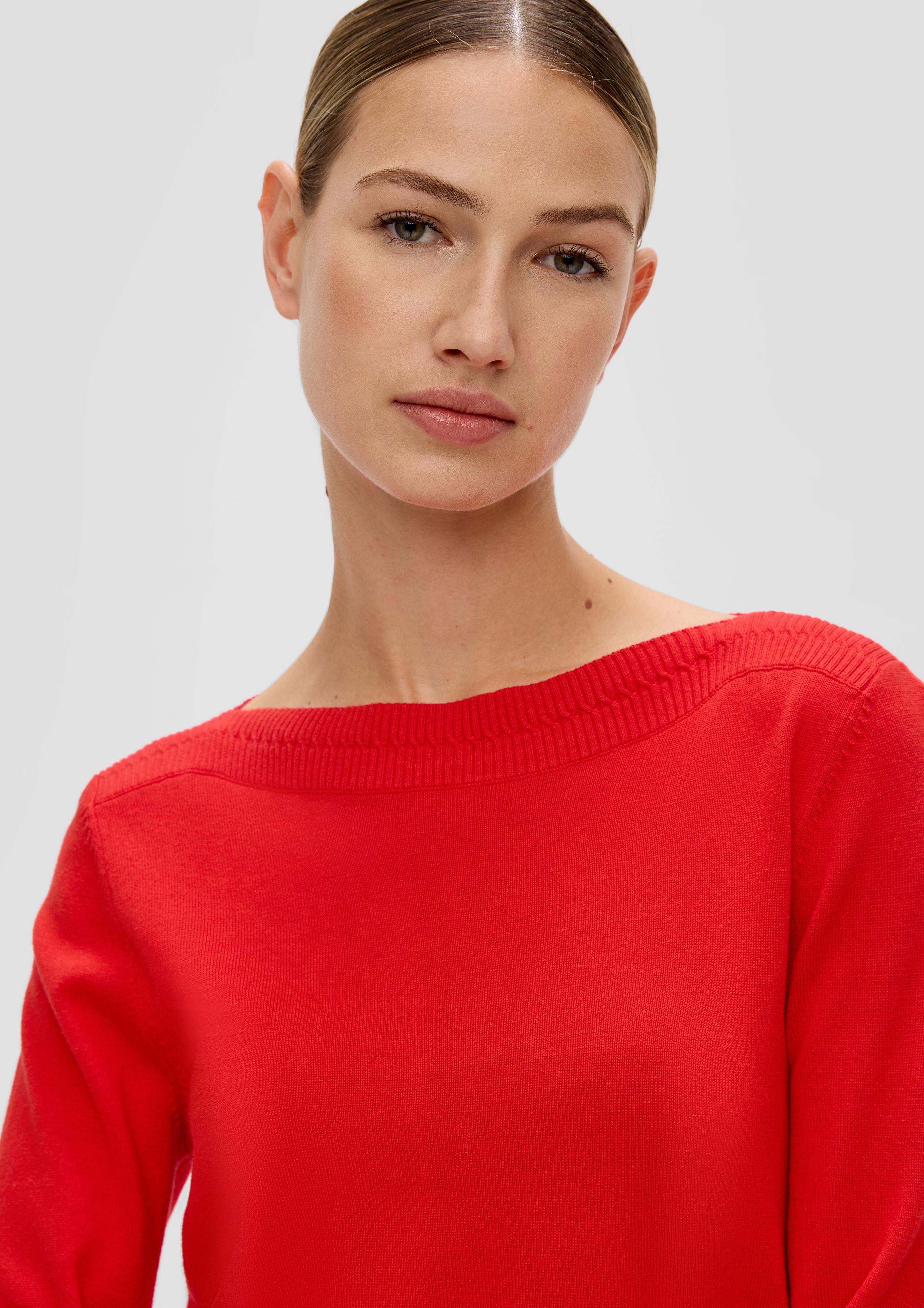 Feinstrickpullover mit U-Boot-Ausschnitt  2137603-3074