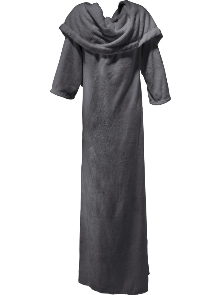 Erwin Müller Fleece Wohndecke XXL mit Ärmeln Foggia in grau günstig kaufen 150 x 220 cm