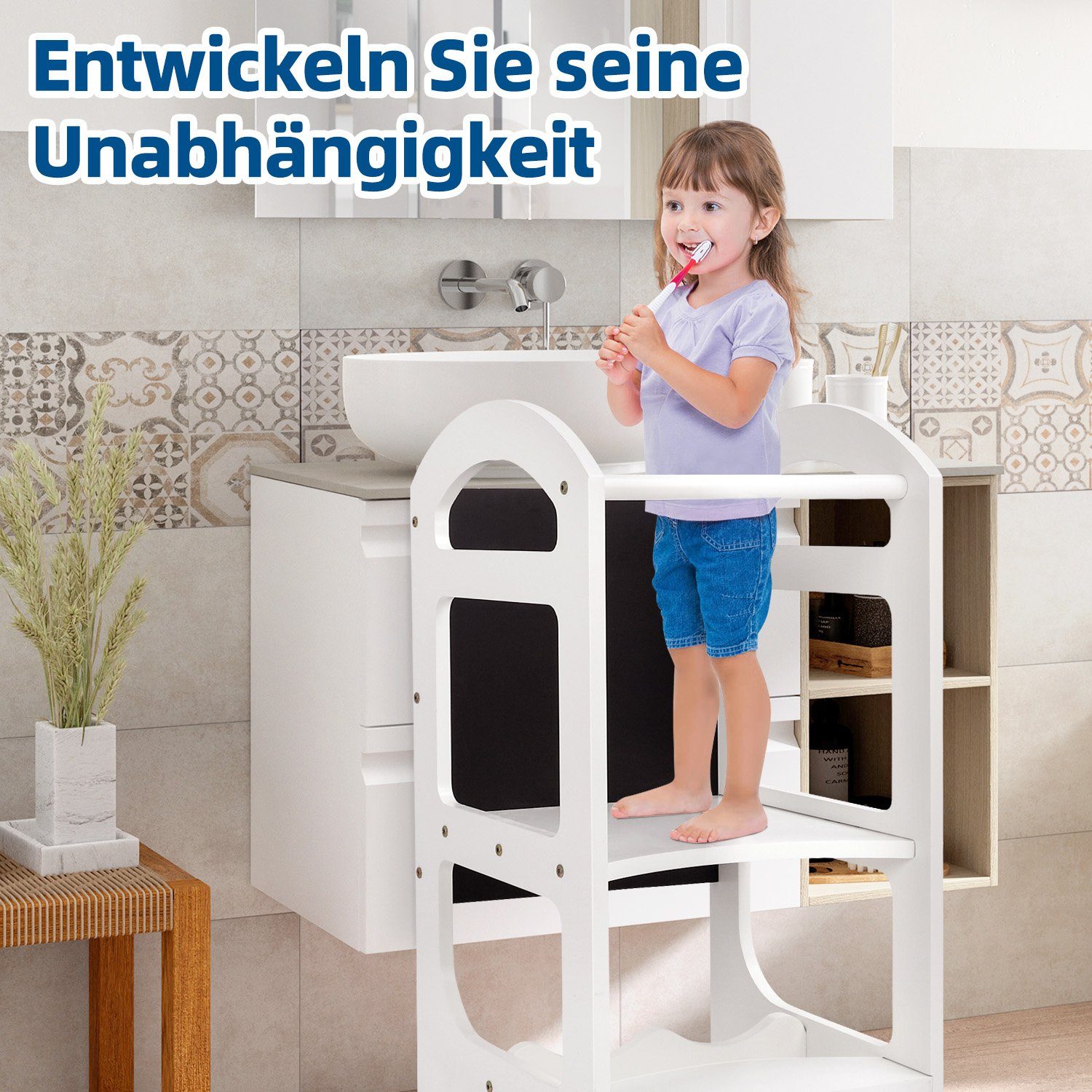 Ezebaby Stehhilfe Lernturm Für Kinder 1+ Tritthocker Lernstuhl Kinderhocker