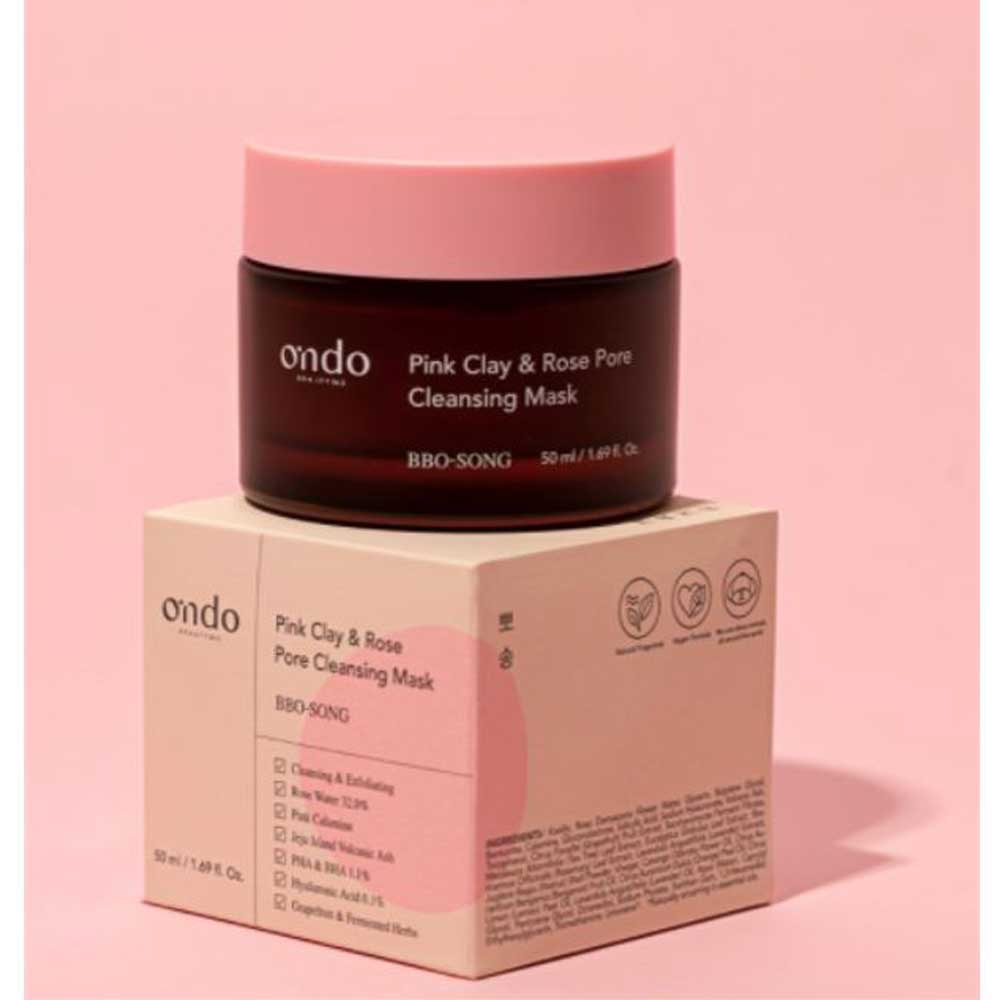 Ondo Pink Clay & Rose Pore Cleansing Mask 50 ml