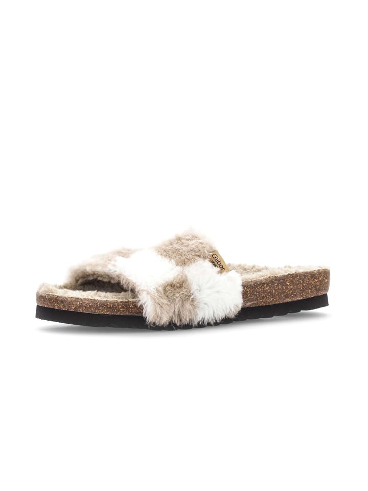 Gabor Fashion Plüschhausschuhe in beige günstig kaufen