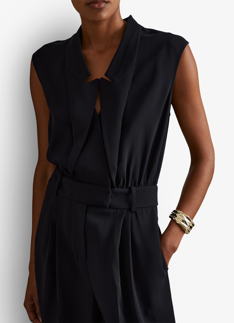 Reiss Sara wide fit sleeveless jumpsuit with side pockets