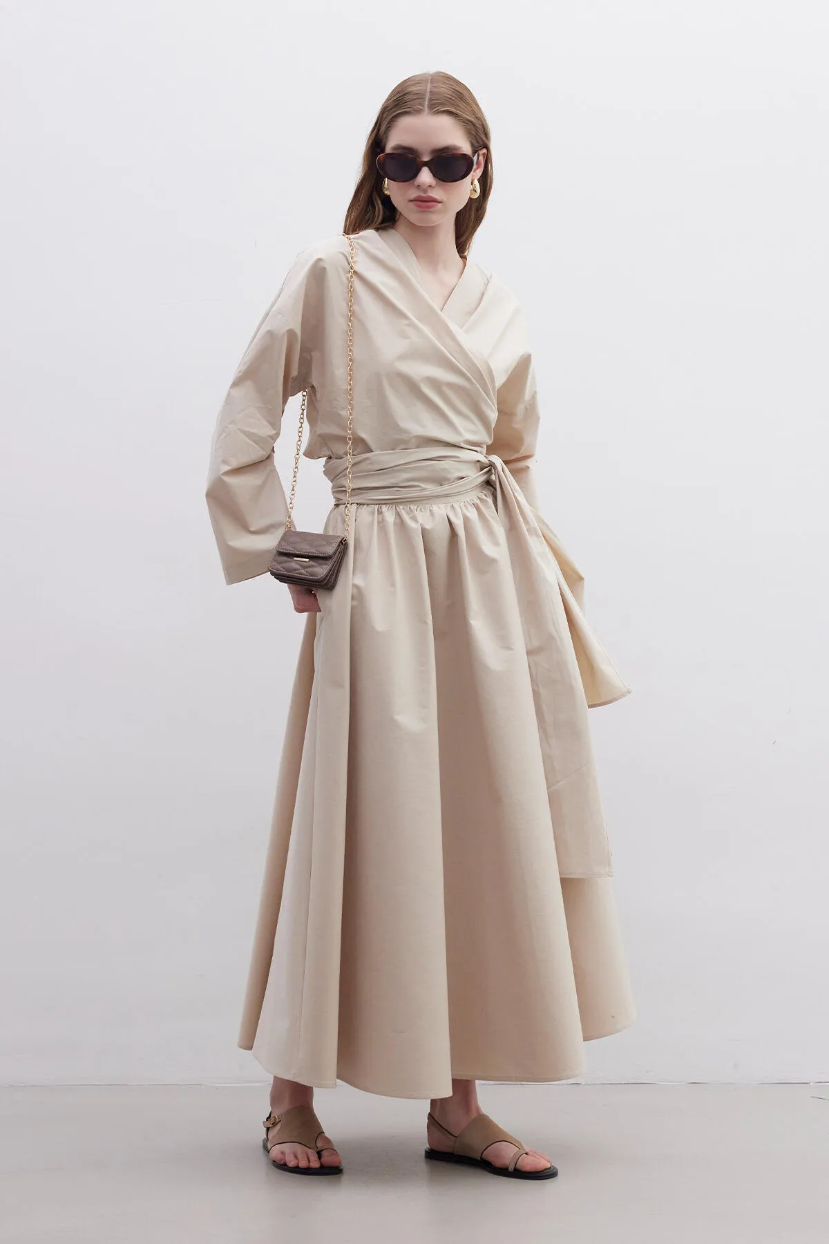 Manuka  Premium Hemd im Kimono-Stil, Kamel