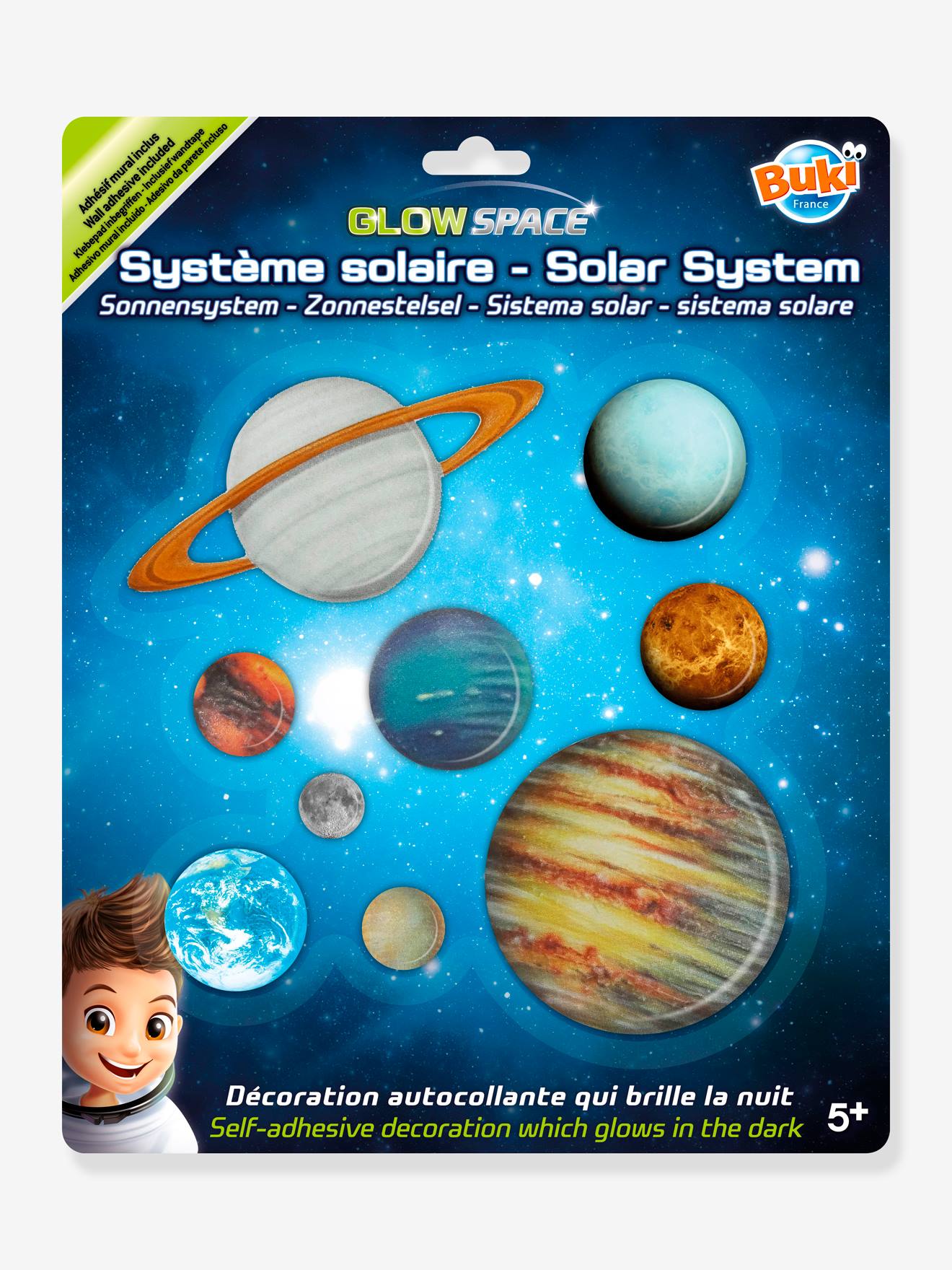 Buki Nachtleuchtende Kinderzimmer Wandsticker SONNENSYSTEM BUKI - mehrfarbig