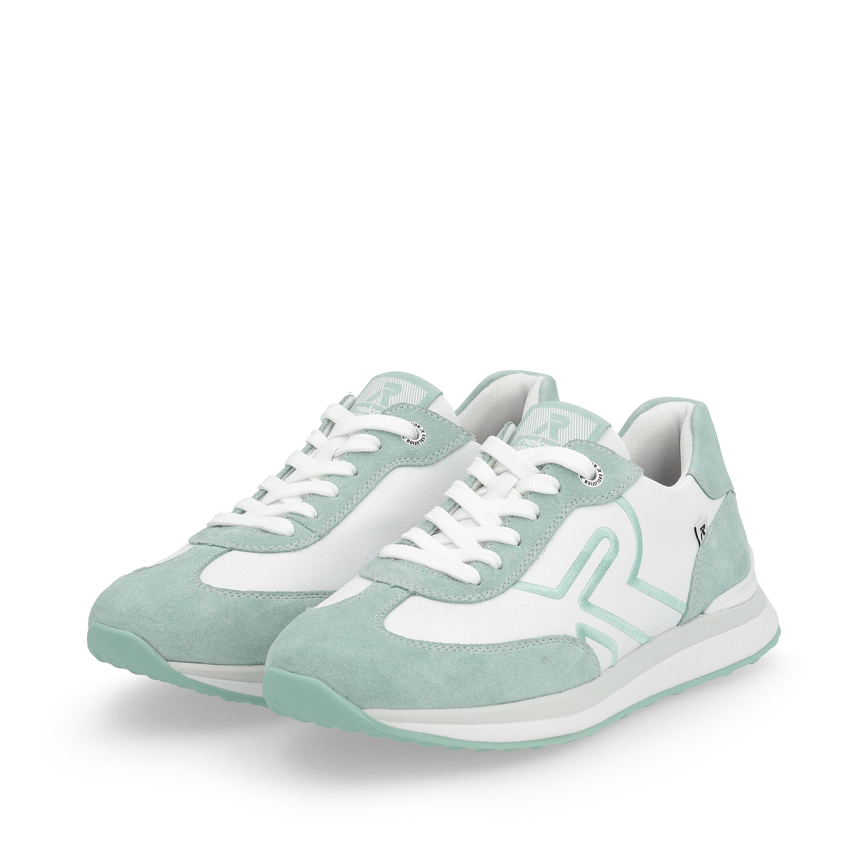 Rieker Damen Sneaker Low frost-white aquamarine