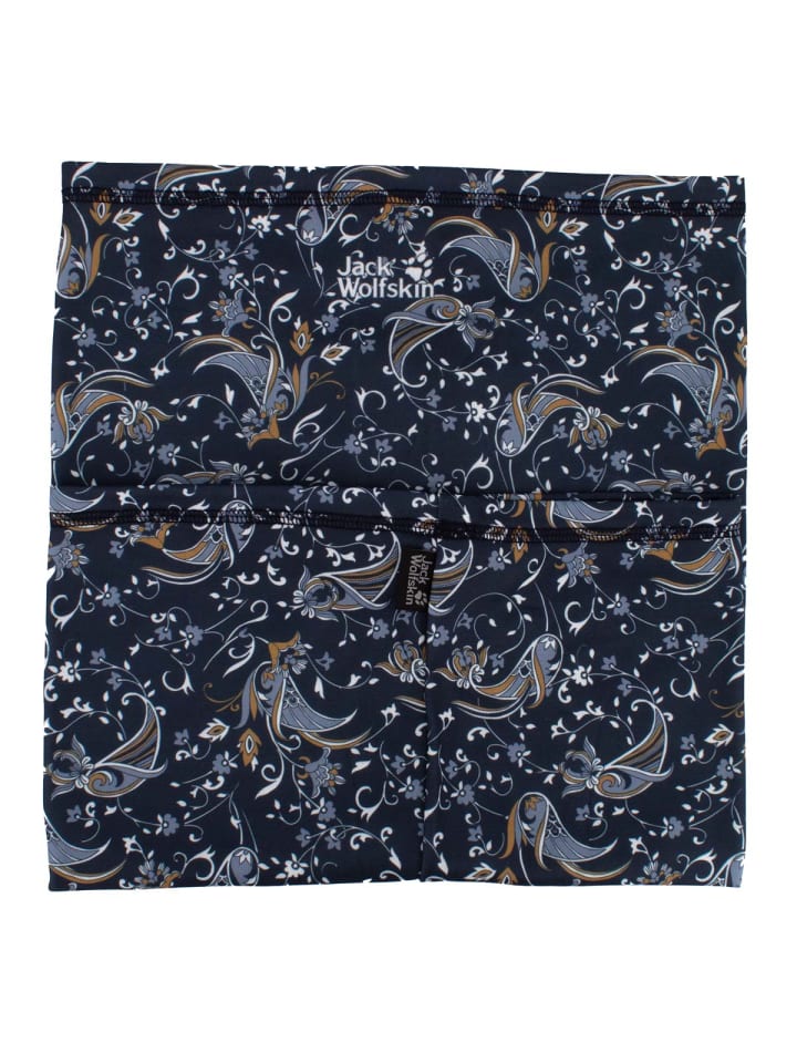Jack Wolfskin Accessoires Real Stuff Print Loop Tube Neck Warmer in Blau günstig kaufen onesize