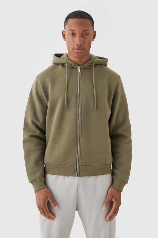 Kastiger Hoodie mit Reißverschluss