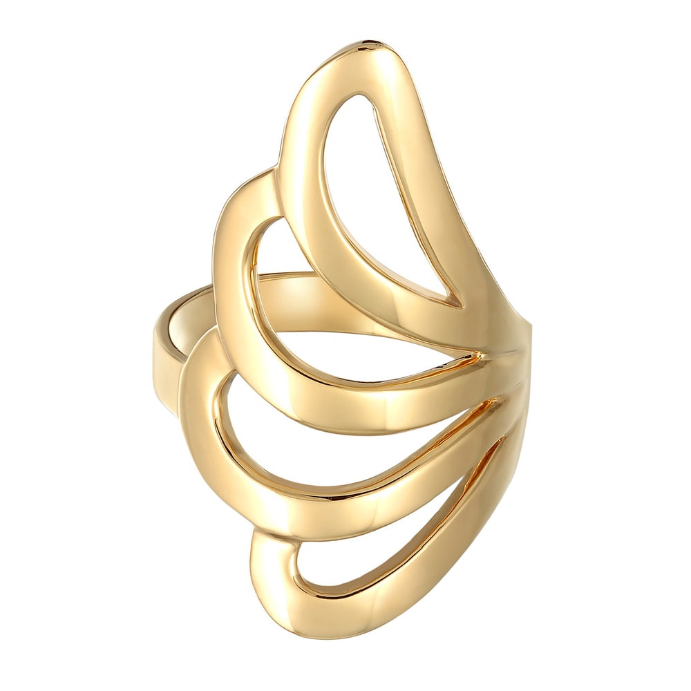Nenalina Nenalina Bague Femmes déclaration basique vague géo en argent sterling 925 Bague