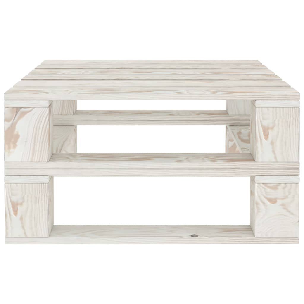 vidaXL Gartenlounge-Set 4-tlg. Garten-Lounge-Set aus Paletten Holz Weiß, (1-tlg)
