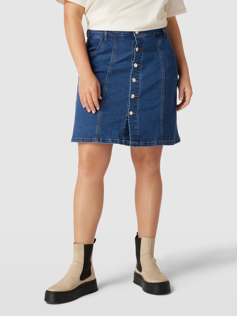 PLUS SIZE Jeansrock mit Knopfleiste Modell 'PETRA' in jeans