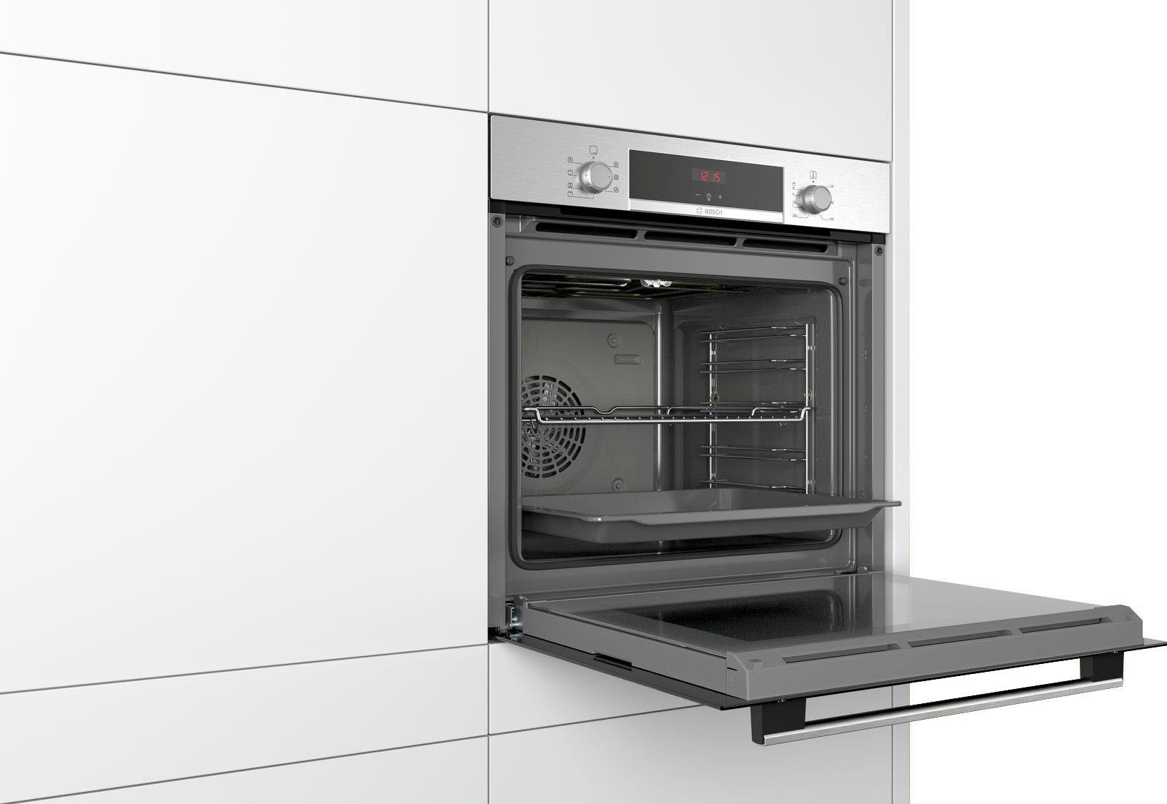 BOSCH Einbaubackofen 4 HBA533BS1, mit Teleskopauszug nachrüstbar, ecoClean Direct