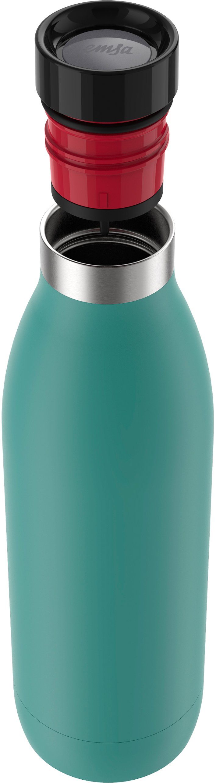Emsa Trinkflasche Bludrop Color, Edelstahl, Quick-Press Deckel, 12h warm/24h kühl, spülmaschinenfest