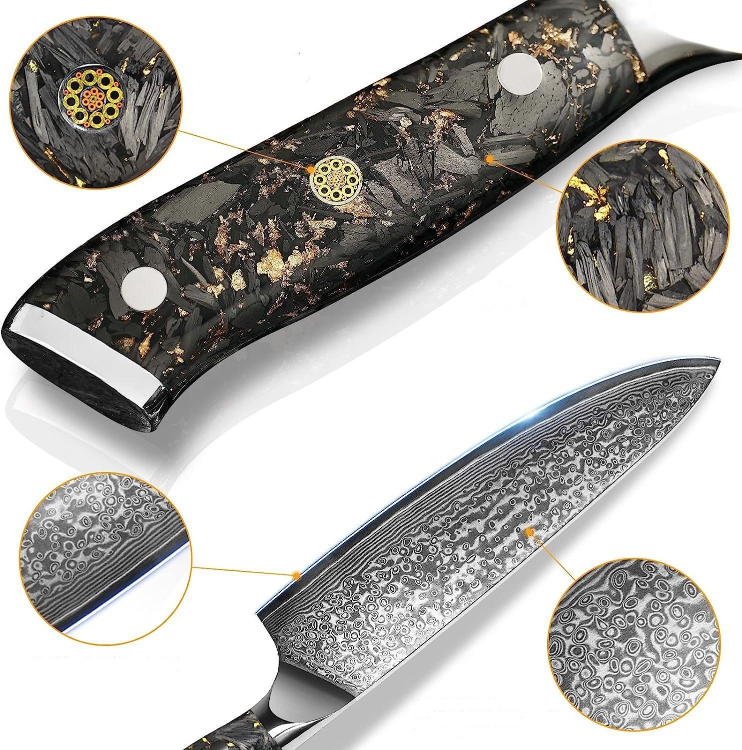 KingLux Damastmesser Kochmesser Chefmesser VG10 Damaskus Stahl Küchenmesser