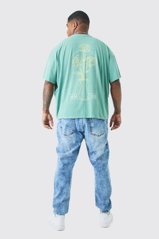 Plus Oversize T-Shirt mit floralem Print