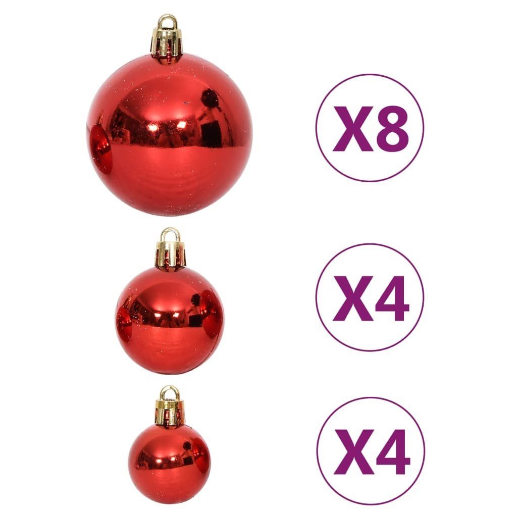 vidaXL Christbaumschmuck 64-tlg. Weihnachtskugel-Set Rot und Weiß (1-tlg)