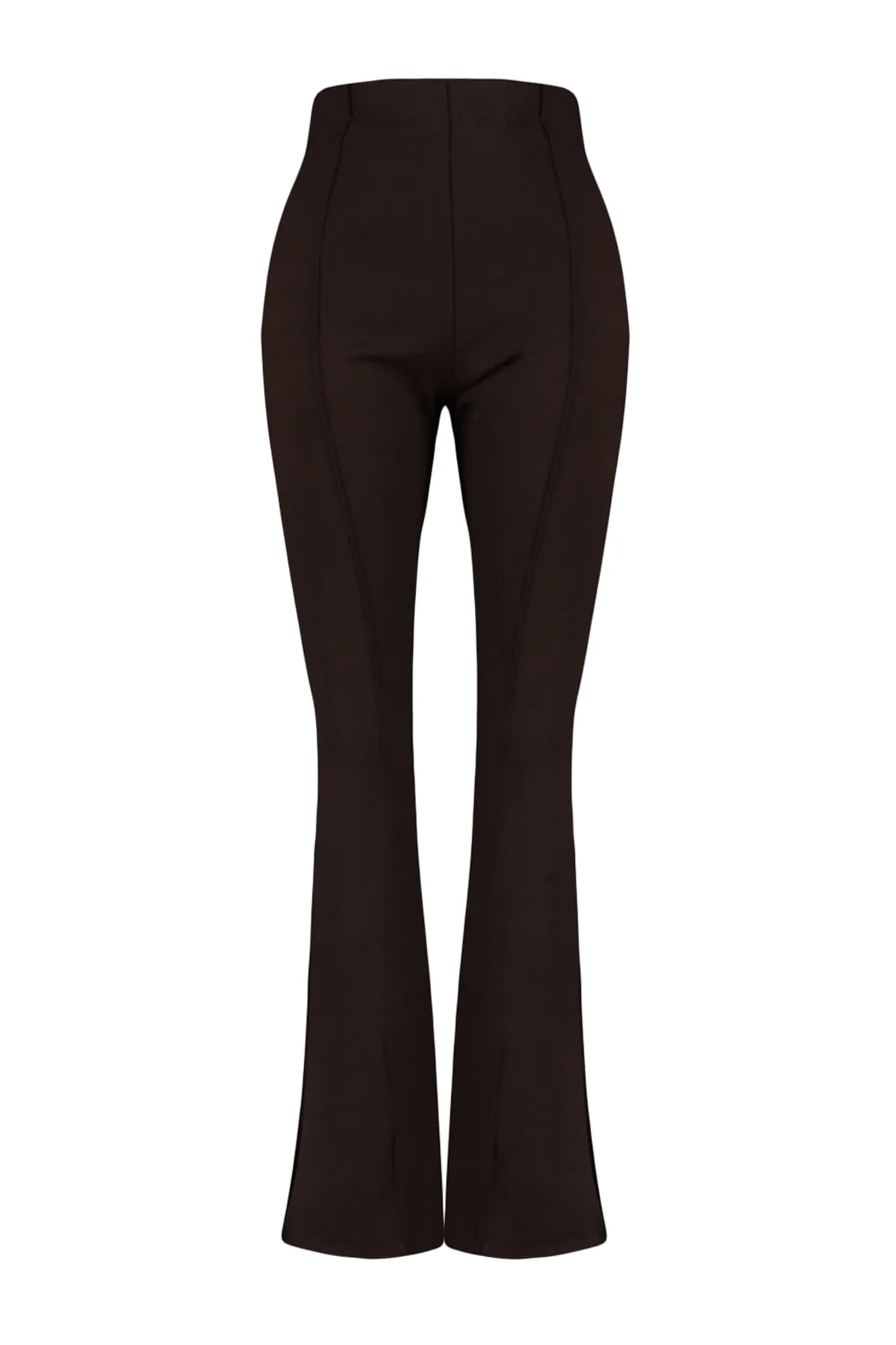 Trendyol Curve  Braune spanische Strickhose mit Schlitz TBBAW23AR00002