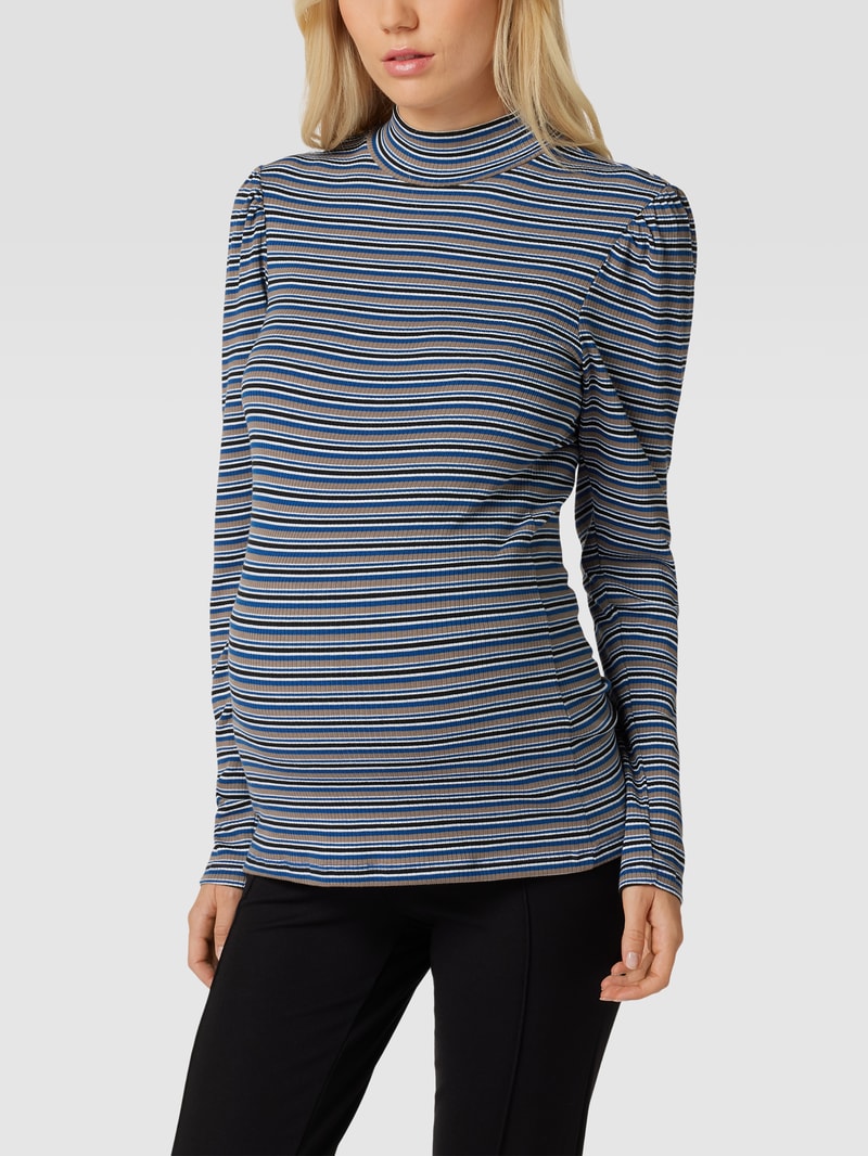 Umstands-Longsleeve mit Streifenmuster Modell 'Blakely' in schwarz