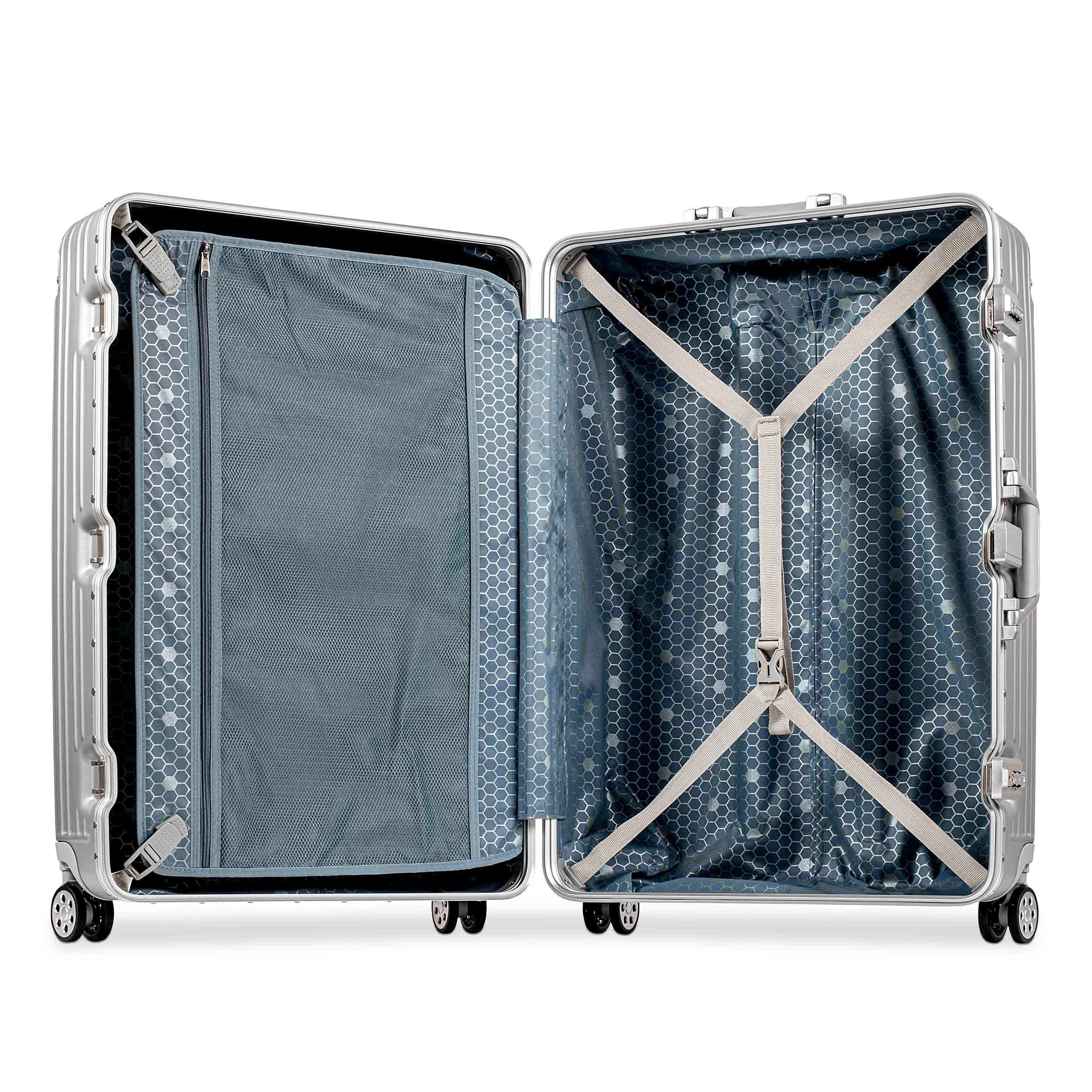 WINLIFE Koffer SPARSET Checkin-Trolley(67cm) + große Koffer(77cm) Reisekoffer, SET mit Alu-Rahmen, ABS & TSA Nummern-Schloss