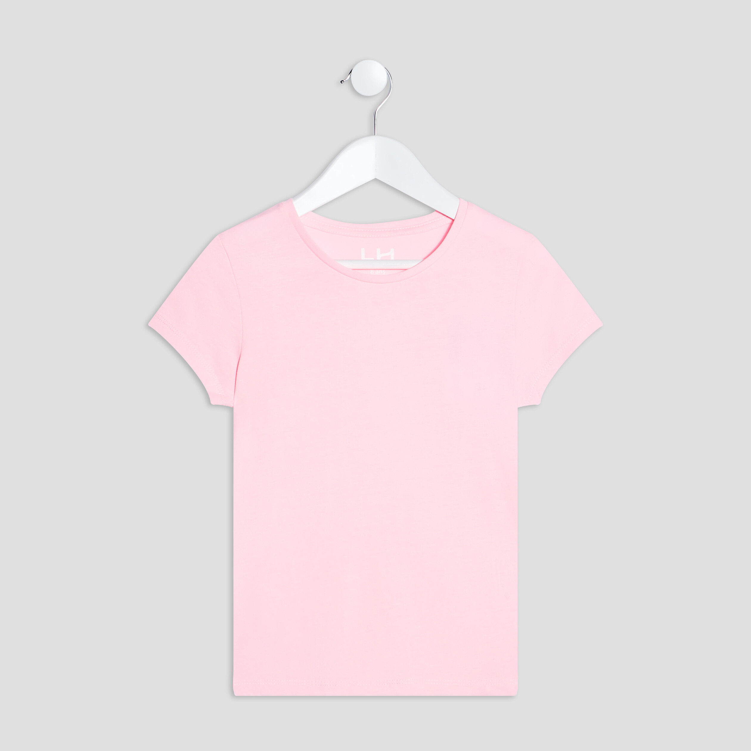 T-shirt manches courtes rose fluo fille | La Halle