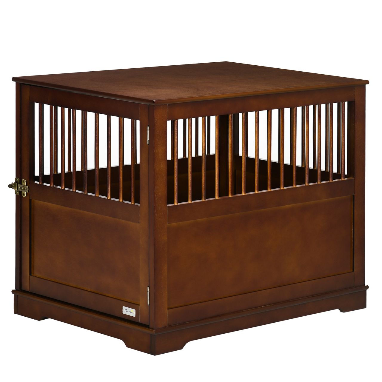 PawHut Hundekäfig, Hundehütte mit Tischplatte, Haustierkäfig, Hundebox, Braun