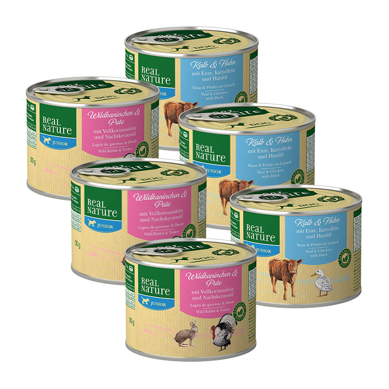 REAL NATURE Hundenassfutter REAL NATURE Junior Mixpaket 6x200g