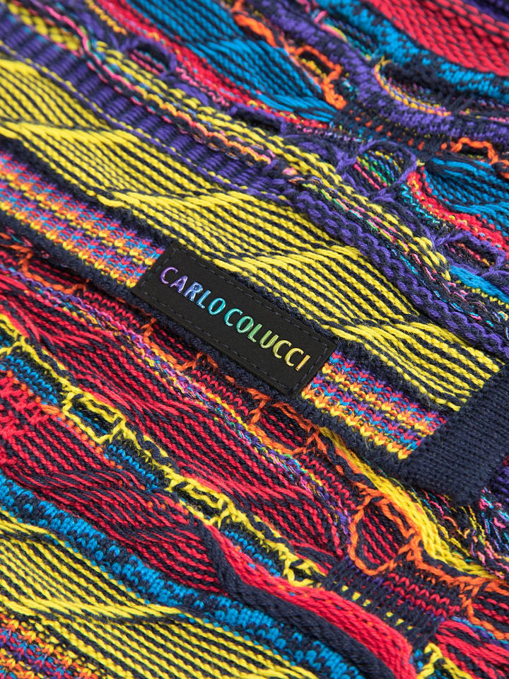 Carlo Colucci Strickschal Corato in Navy / Rot günstig kaufen onesize