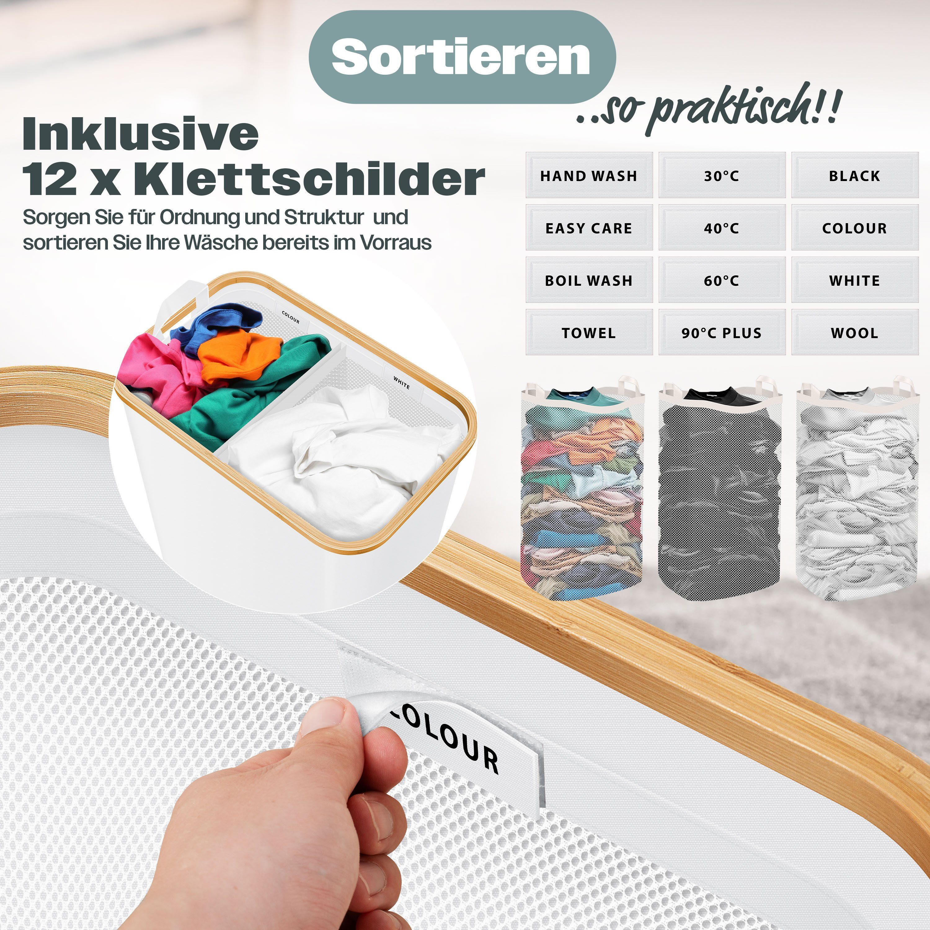KESSER Wäschekorb, mit Deckel faltbar Wäschebox Wäschetruhe Wäschetonne