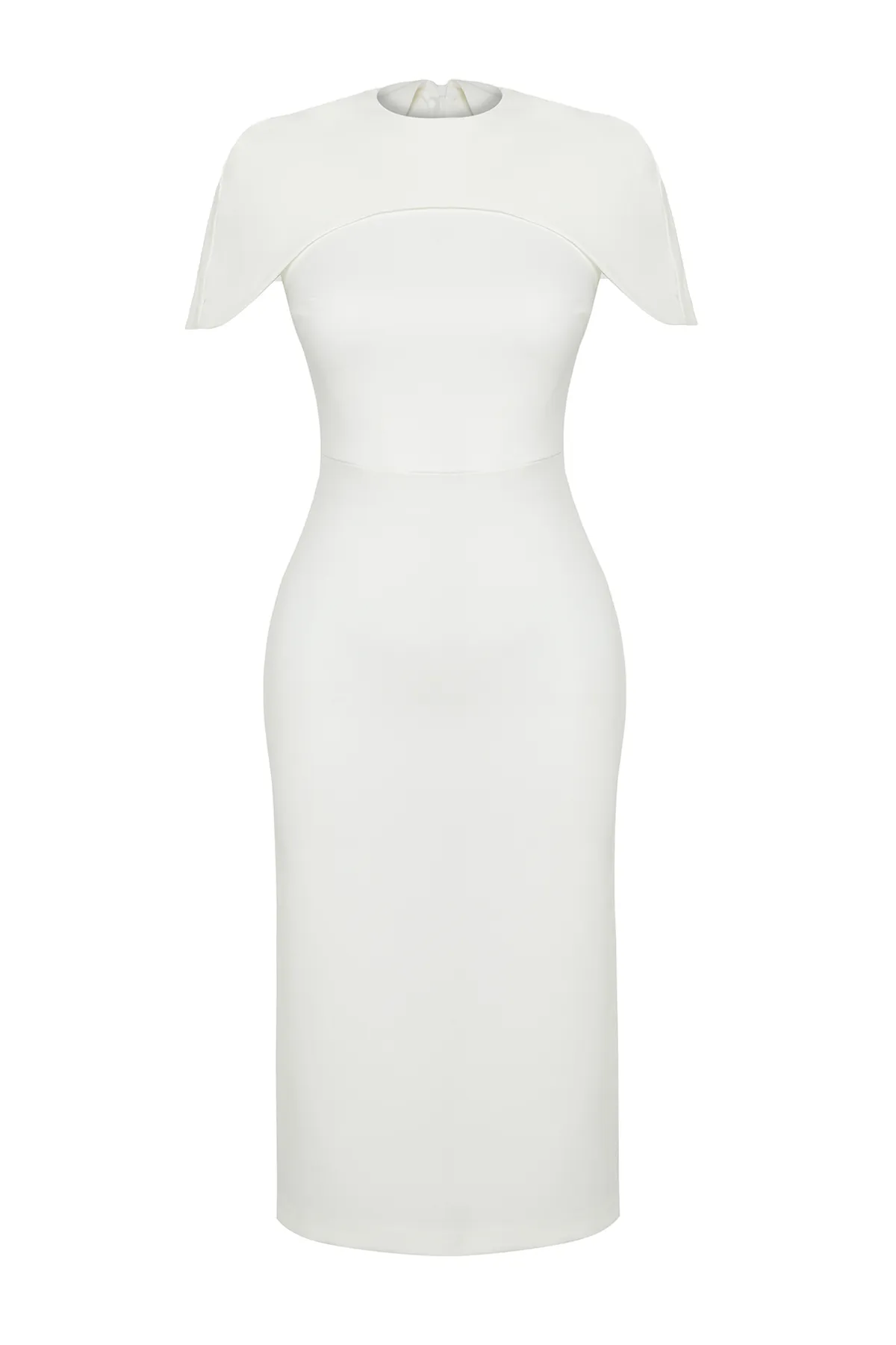 Trendyol Collection  Weißes Hochzeits-/Nikah-Elegantes Abendkleid mit weißen Ärmeln TPRSS24EL00119