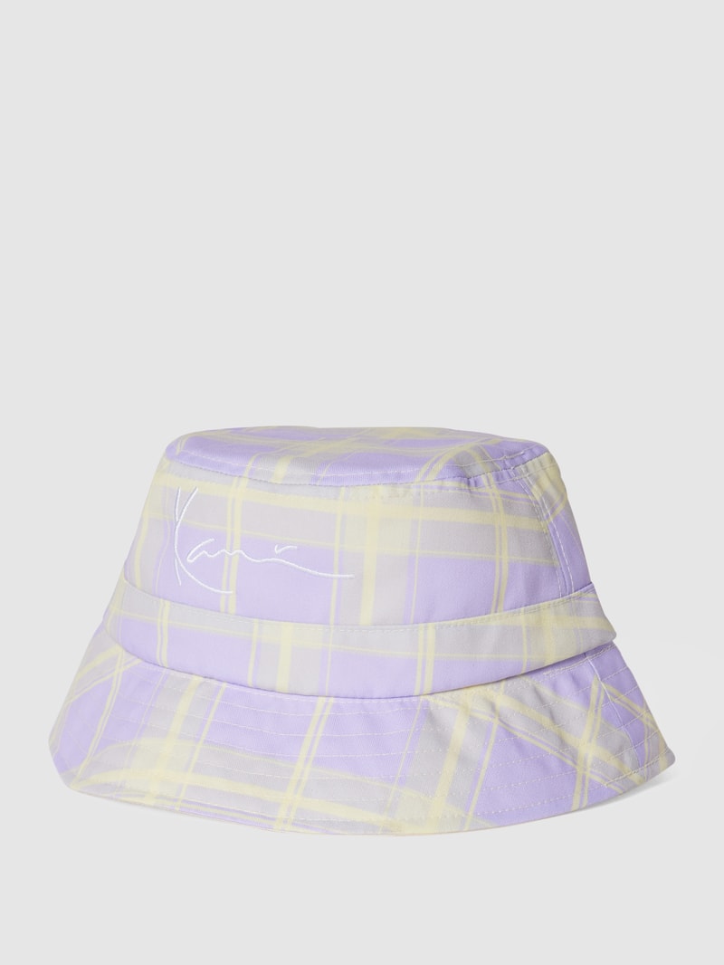 Bucket Hat mit Tartan-Karo in lila