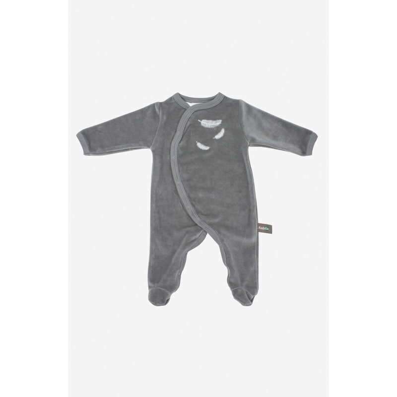 Pyjama bébé en Coton Bio à motifs plumes blanches