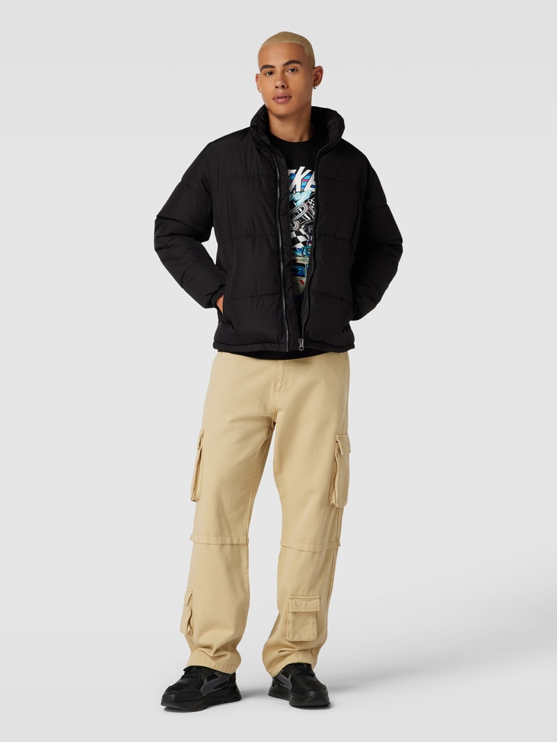 Steppjacke in Two-Tone-Machart Modell 'MELVIN' in schwarz