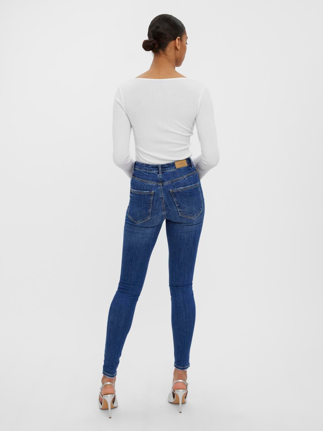 VMSOPHIA Hohe Taille Slim Fit Jeans