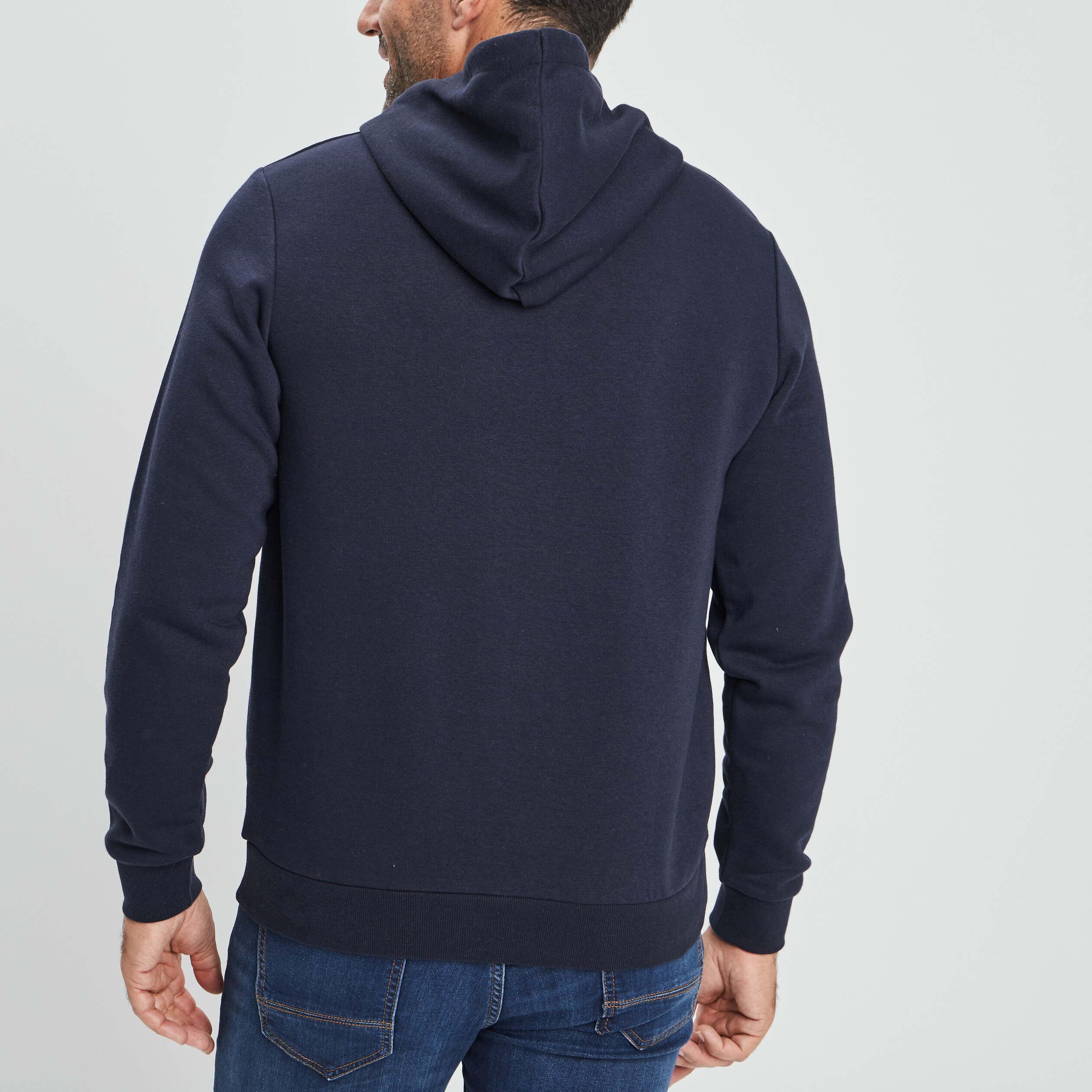 Sweat à capuche hoodie bleu marine homme | La Halle